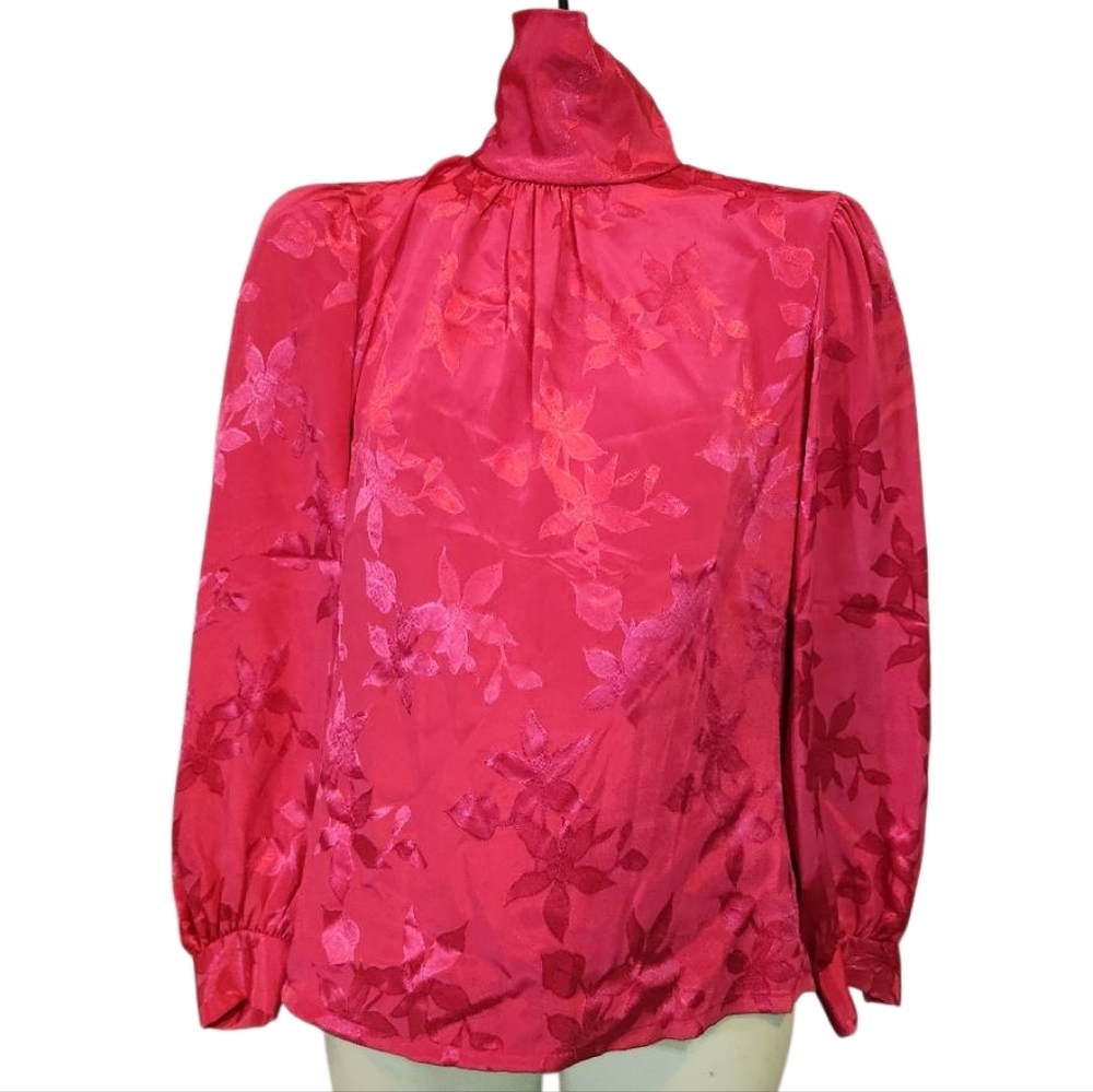 Vintage Jonquil by Judy Bond Elegant Red Floral Women's Top Size 8